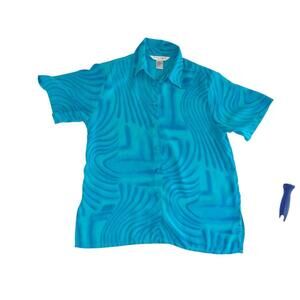 Vintage Beverly Rose Men's Tropical Print Short Sleeve Shirt Size PL